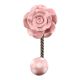 Pink Flower Ceramic Wall Hook in Antique Fitting